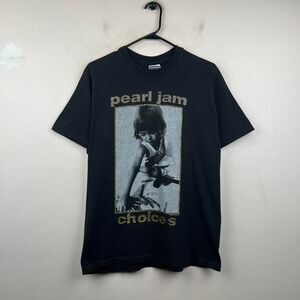 Vintage 1992 Black Pearl Jam Choices Band T-Shirt Size L